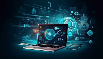 online software solutions technology tools background for website design creative artwork 