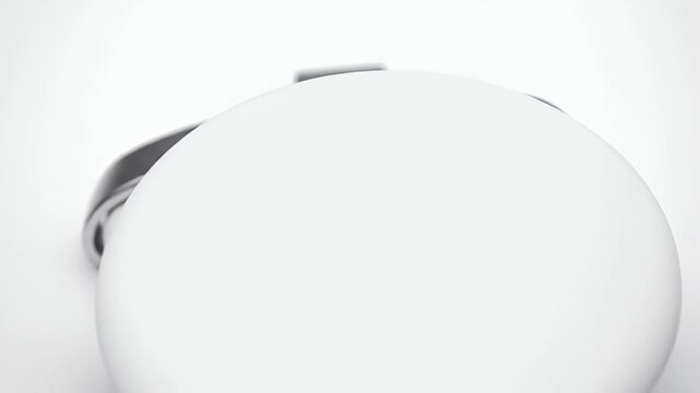 White Round Case with Silver Metal Clasp Closeup
