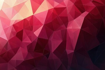 abstract polygonal background with varying shades of red and pink creating a geometric mosaic pattern with triangular facets and depth effect