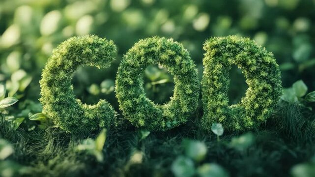 The letters COD are made of green plants. The letters are in the grass