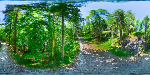 Hiking near Pianozes lake - Cortina d'Ampezzo - Italy - Equirectangular 360 degree landscape
