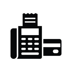 Fototapeta premium Black POS Terminal with Credit Card