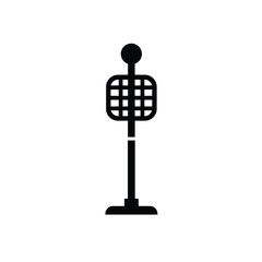 Obraz premium Black microphone on stand audio sound