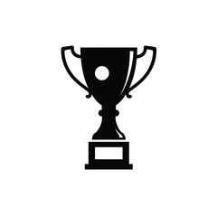 Black trophy cup with white circle award winner