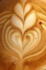 Barista's craft intricate foam art in the shape of a loving heart on a coffee surface