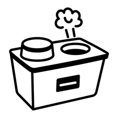 A sketchy style icon representing biohazard container
