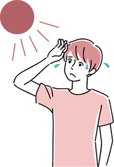 夏の太陽　日焼け