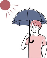 日傘をさす男性