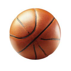 Obraz premium Orange Leather Basketball on Transparent Background
