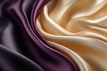Obraz premium Silken Elegance Intertwined Purple and Gold Fabric Folds