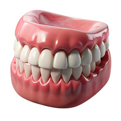 Obraz premium 3d realistic dentures with gums isolated on transparent background