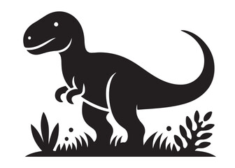 dinosaur logo silhouette vector, dinosaur logo vector silhouette illustration, tyrannosaurus rex silhouette logo vector, powerful predator dinosaur logo silhouette vector on white background.