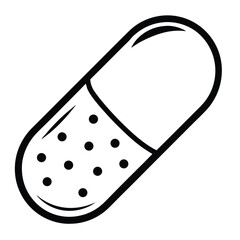 Isolated Pill Capsule, Medicine on White Background, Health Remedy