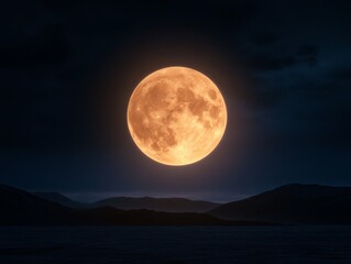 Fototapeta premium Majestic full moon against night sky with mesmerizing northern lights for celestial observation