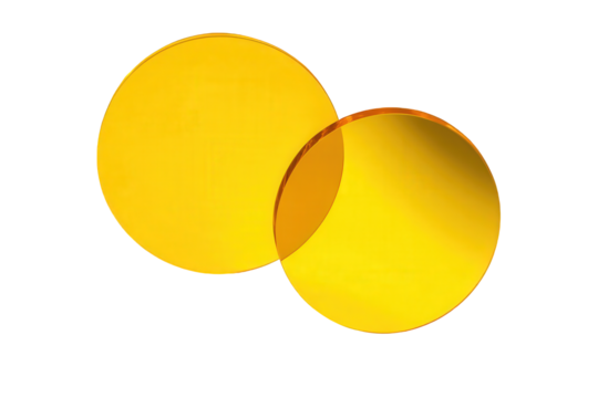 Two Overlapping Yellow Circles on Transparent Background
