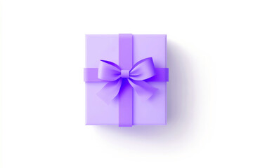 Obraz premium Elegant purple gift box with ribbon bow for celebrations and holidays