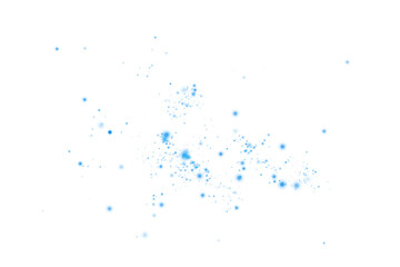 Blue Dust Burst with Glowing Light and Magical Flare on Transparent Background for Luxury Celebration and Festive Effects