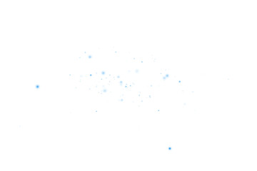 Blue Dust Burst with Glowing Light and Magical Flare on Transparent Background for Luxury Celebration and Festive Effects