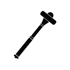 Black medical instrument with handle and head white