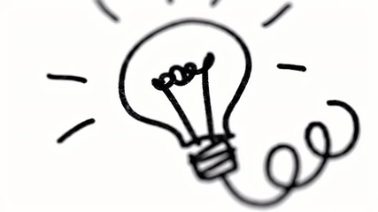 Black And White Hand Drawn Lightbulb Illustration