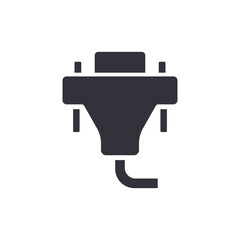 Silhouette Of A Monitor Connector Representing Computer Hardware Component Connection Technology