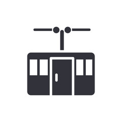 Stylized Cable Car Icon Against Transparent Backdrop For Travel And Exploration