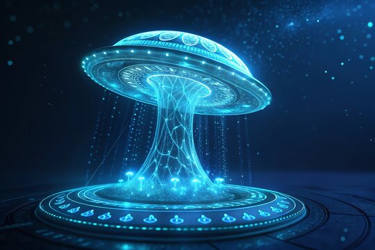 Futuristic Glowing UFO