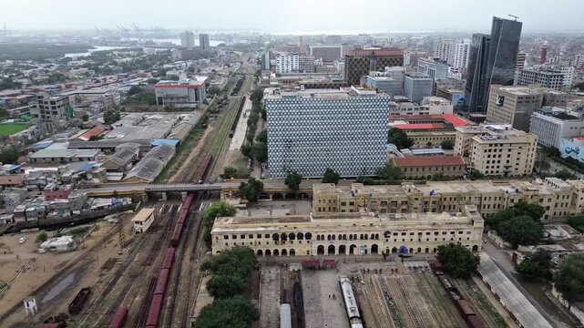 Ariel View city station, Karachi,. 
