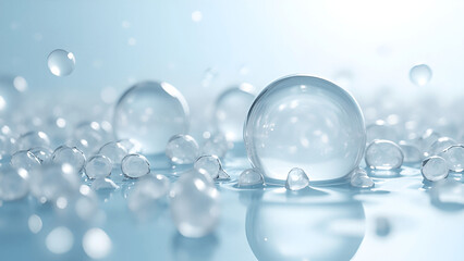 A microscopic image showing carbon dioxide molecules in a shell as a colorless, non-flammable gas dissolved in water. 