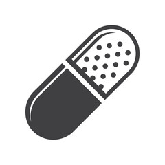 Isolated Capsule with Pill Detail on a White Background