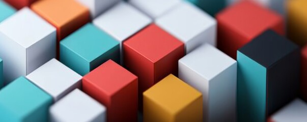 Obraz premium Abstract Colorful Cubes, art, design