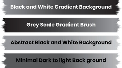 Brushstroke design elements with a black and white gradient, perfect for abstract backgrounds, modern textures, and artistic graphic design.