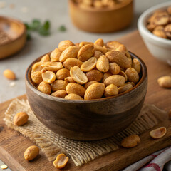 A pile of roasted peanuts ready to eat