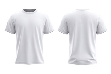White T-Shirt Mockup Front and Back View on Transparent Background