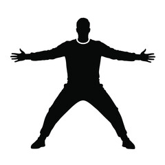 Silhouette of a man with arms outstretched open