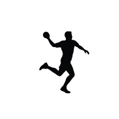 Silhouette of a handball player throwing a ball male