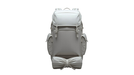 Minimalist Rendered Backpack with Sleeping Bag Outdoor Adventure Travel Gear