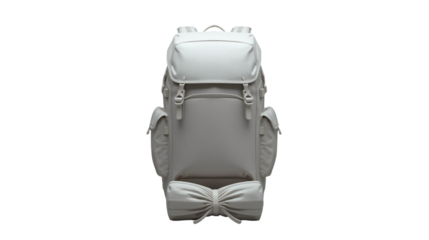 Minimalist Rendered Backpack with Sleeping Bag Outdoor Adventure Travel Gear