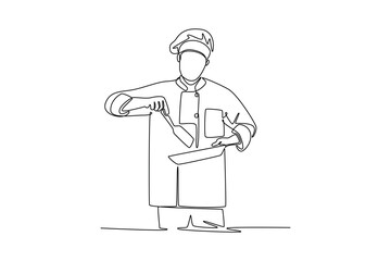 Job and professional concept. Single line draw design. Vector graphic illustration