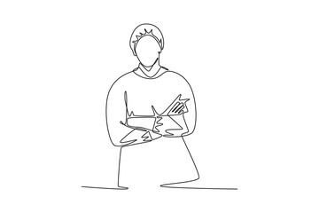 Job and professional concept. Single line draw design. Vector graphic illustration