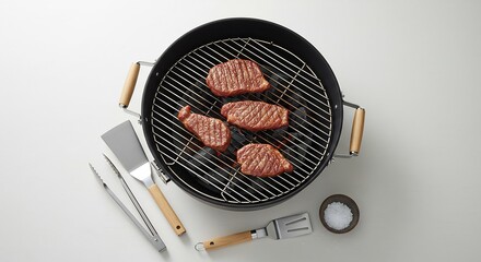 香ばしく焼き上がるジューシーなグリルステーキ