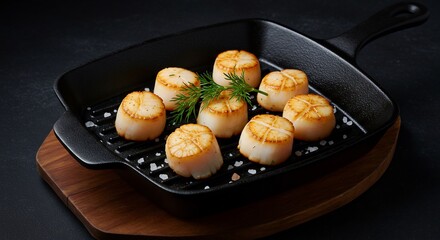 焼き目が美しいホタテのソテー、絶品グルメ写真