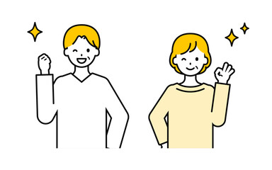 シンプルなシニアの男女_うれしい