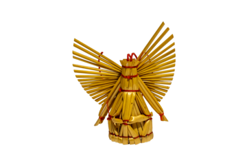 Traditional straw angel: symbol of Christmas and peace