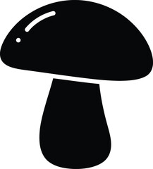 Stylized silhouette mushroom icon for organic food and nature graphics vector