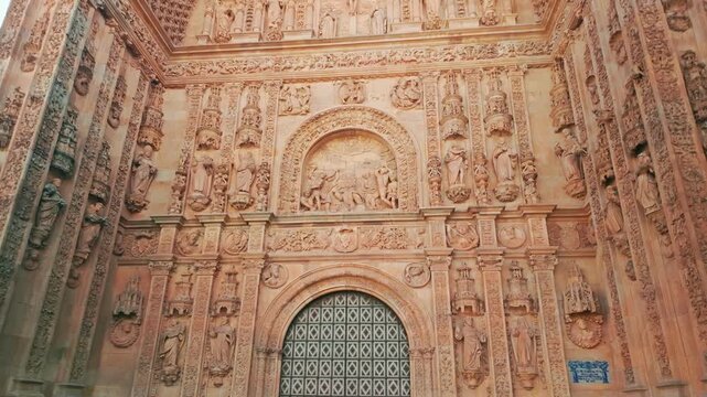 Facade of Convento de San Esteban Plateresque monastery Salamanca, Spain