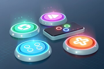  Futuristic Gaming Controller Buttons