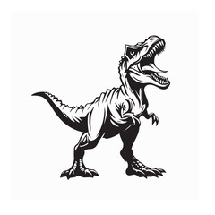 Gorgosaurus image vector. Black and white Gorgosaurus image vector isolated on white background