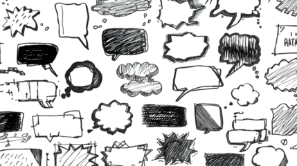 Artistic Hand Drawn Dialogue Bubbles With Dynamic Scribble Edges Illustration Elements