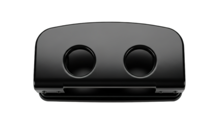 Black Plastic Two Hole Punch Office Supply Top View